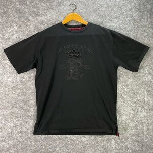 The Crown Holder T-Shirt Men's Black Embroidered Studded Y2K 90's Size L/XL